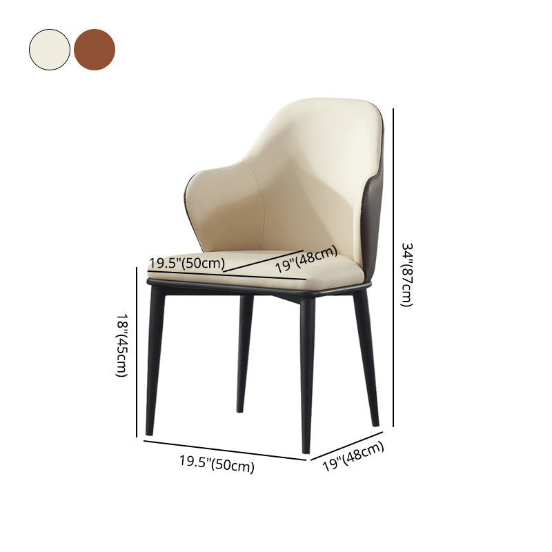 Industrial Metal Dining Room Chairs Arm Leather Dining Chairs (Set of 2) Clearhalo ' kitchen&dining_furn' 'Dining Chairs' 'Dining Tables & Seating' 'dining_chair' 'furn' 'furn_dining_chair' 'Furniture' 'furniture_dining_chair' 'Kitchen & Dining Furniture' 'kitchen' 4237699