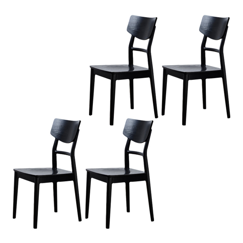 Industrial Restaurant Wood Side Chair Ladder Back Dining Chair (Set of 4) Black Clearhalo ' kitchen&dining_furn' 'Dining Chairs' 'Dining Tables & Seating' 'dining_chair' 'furn' 'furn_dining_chair' 'Furniture' 'furniture_dining_chair' 'Kitchen & Dining Furniture' 'kitchen' 4237701