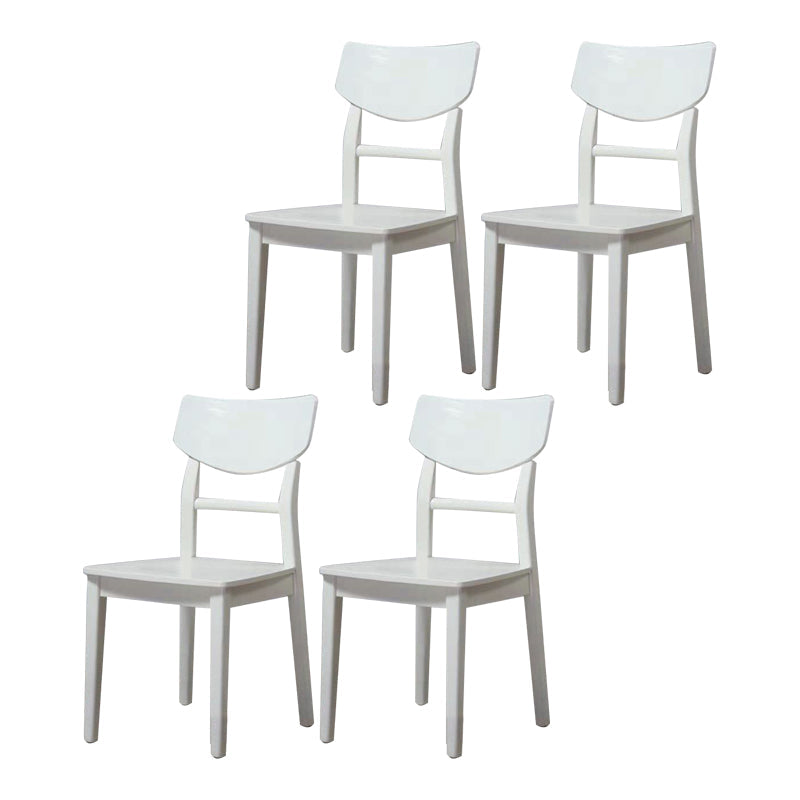 Industrial Restaurant Wood Side Chair Ladder Back Dining Chair (Set of 4) White Clearhalo ' kitchen&dining_furn' 'Dining Chairs' 'Dining Tables & Seating' 'dining_chair' 'furn' 'furn_dining_chair' 'Furniture' 'furniture_dining_chair' 'Kitchen & Dining Furniture' 'kitchen' 4237702