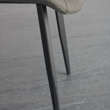 Contemporary Style Leather Dining Chairs Solid Back Chairs with 4 Black Legs (Set of 2) Clearhalo ' kitchen&dining_furn' 'Dining Chairs' 'Dining Tables & Seating' 'dining_chair' 'furn' 'furn_dining_chair' 'Furniture' 'furniture_dining_chair' 'Kitchen & Dining Furniture' 'kitchen' 4237720