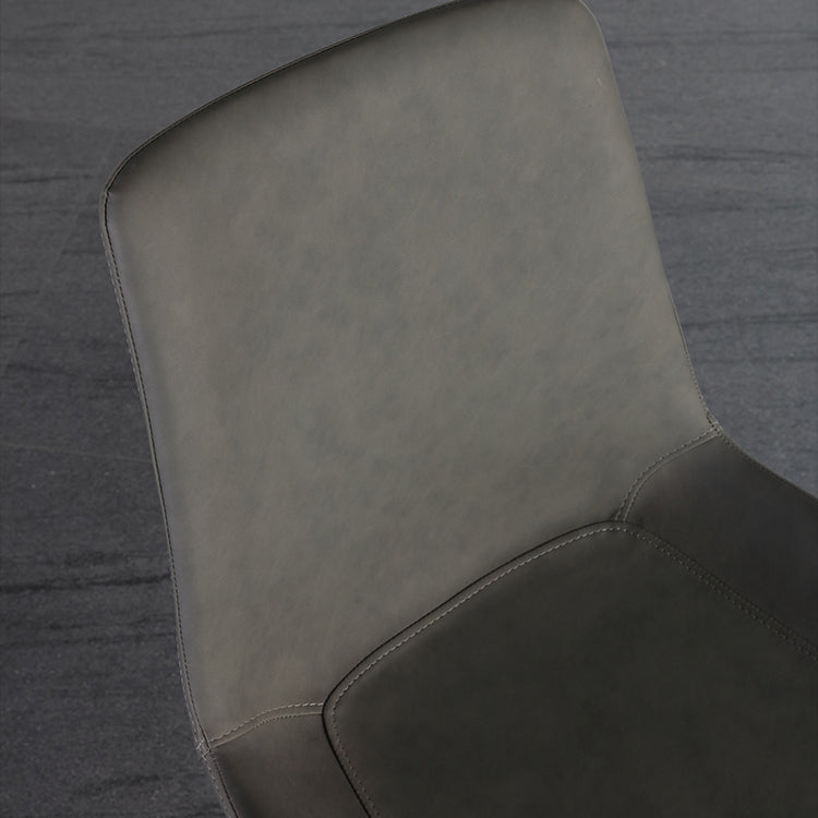 Contemporary Style Leather Dining Chairs Solid Back Chairs with 4 Black Legs (Set of 2) Clearhalo ' kitchen&dining_furn' 'Dining Chairs' 'Dining Tables & Seating' 'dining_chair' 'furn' 'furn_dining_chair' 'Furniture' 'furniture_dining_chair' 'Kitchen & Dining Furniture' 'kitchen' 4237721