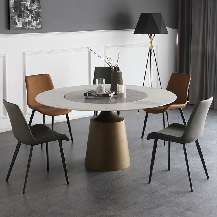 Contemporary Style Leather Dining Chairs Solid Back Chairs with 4 Black Legs (Set of 2) Clearhalo ' kitchen&dining_furn' 'Dining Chairs' 'Dining Tables & Seating' 'dining_chair' 'furn' 'furn_dining_chair' 'Furniture' 'furniture_dining_chair' 'Kitchen & Dining Furniture' 'kitchen' 4237722