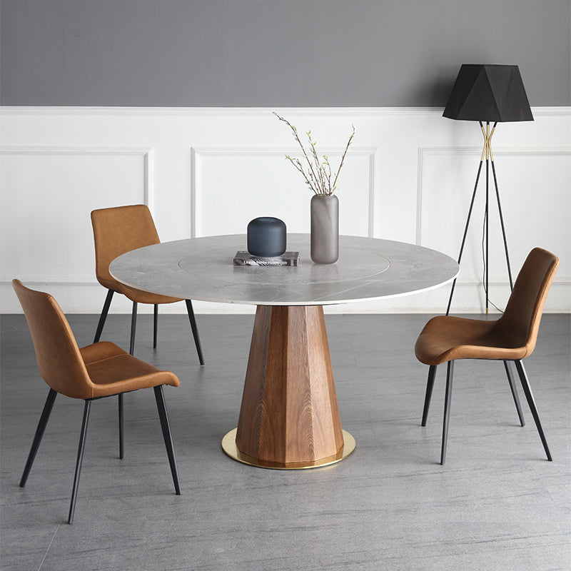 Contemporary Style Leather Dining Chairs Solid Back Chairs with 4 Black Legs (Set of 2) Clearhalo ' kitchen&dining_furn' 'Dining Chairs' 'Dining Tables & Seating' 'dining_chair' 'furn' 'furn_dining_chair' 'Furniture' 'furniture_dining_chair' 'Kitchen & Dining Furniture' 'kitchen' 4237723