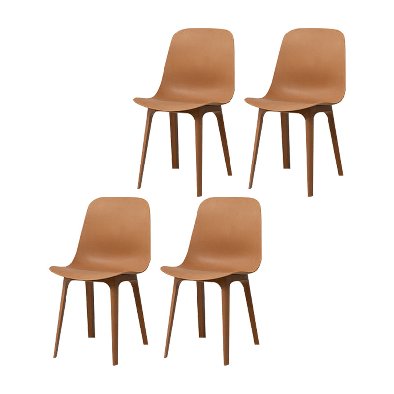 Contemporary Style Plastic Dining Armless Chair Solid Back Chair for Kitchen Coffee 4 Piece Set Clearhalo ' kitchen&dining_furn' 'Dining Chairs' 'Dining Tables & Seating' 'dining_chair' 'furn' 'furn_dining_chair' 'Furniture' 'furniture_dining_chair' 'Kitchen & Dining Furniture' 'kitchen' 4237728