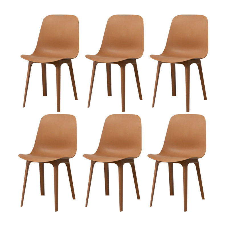 Contemporary Style Plastic Dining Armless Chair Solid Back Chair for Kitchen Coffee 6 Piece Set Clearhalo ' kitchen&dining_furn' 'Dining Chairs' 'Dining Tables & Seating' 'dining_chair' 'furn' 'furn_dining_chair' 'Furniture' 'furniture_dining_chair' 'Kitchen & Dining Furniture' 'kitchen' 4237731