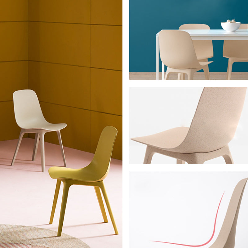 Contemporary Style Plastic Dining Armless Chair Solid Back Chair for Kitchen Clearhalo ' kitchen&dining_furn' 'Dining Chairs' 'Dining Tables & Seating' 'dining_chair' 'furn' 'furn_dining_chair' 'Furniture' 'furniture_dining_chair' 'Kitchen & Dining Furniture' 'kitchen' 4237743