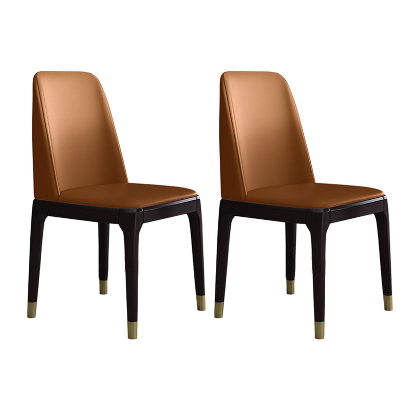 Home Armless Dining Chair Dining Side Chairs with Wood Legs (Set of 2) Orange Clearhalo ' kitchen&dining_furn' 'Dining Chairs' 'Dining Tables & Seating' 'dining_chair' 'Furniture' 'furniture_dining_chair' 'Kitchen & Dining Furniture' 'kitchen' 4237747