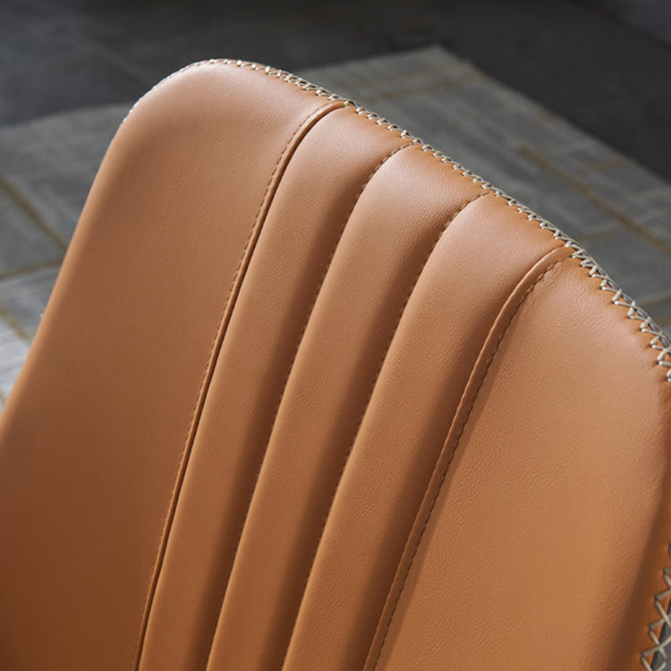 Contemporary Metal Armless Chair Leather Dining Chairs for Restaurant Use (Set of 2) Clearhalo ' kitchen&dining_furn' 'Dining Chairs' 'Dining Tables & Seating' 'dining_chair' 'furn' 'furn_dining_chair' 'Furniture' 'furniture_dining_chair' 'Kitchen & Dining Furniture' 'kitchen' 4237767