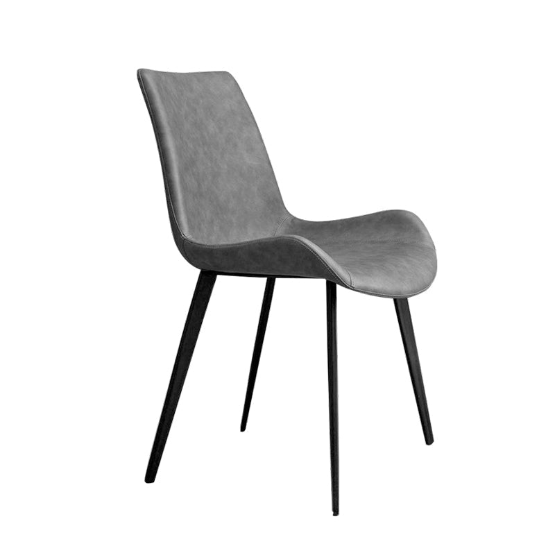 Contemporary Indoor Arm Chair Solid Back Metal Upholstered Dining Room Chair (Set of 2) Clearhalo ' kitchen&dining_furn' 'Dining Chairs' 'Dining Tables & Seating' 'dining_chair' 'furn' 'furn_dining_chair' 'Furniture' 'furniture_dining_chair' 'Kitchen & Dining Furniture' 'kitchen' 4237781