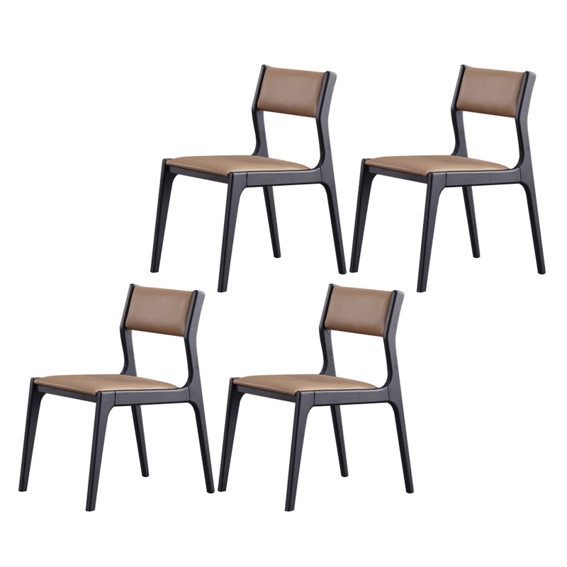 Industrial Wood Dining Chair Dining Room Armless Open Back Dining Side Chair Coffee 4 Piece Set Clearhalo ' kitchen&dining_furn' 'Dining Chairs' 'Dining Tables & Seating' 'dining_chair' 'furn' 'furn_dining_chair' 'Furniture' 'furniture_dining_chair' 'Kitchen & Dining Furniture' 'kitchen' 4237797