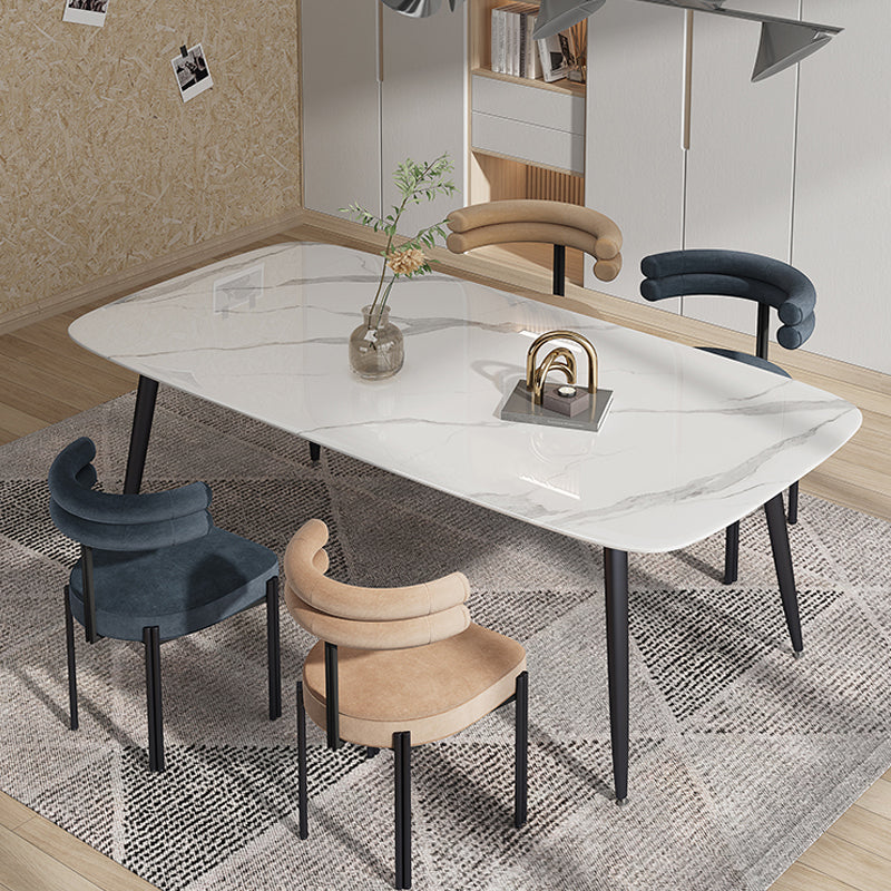 Modern Style Home Side Chair Open Back Metal Upholstered Single Dining Room Chair Clearhalo ' kitchen&dining_furn' 'Dining Chairs' 'Dining Tables & Seating' 'dining_chair' 'furn' 'furn_dining_chair' 'Furniture' 'furniture_dining_chair' 'Kitchen & Dining Furniture' 'kitchen' 4237806