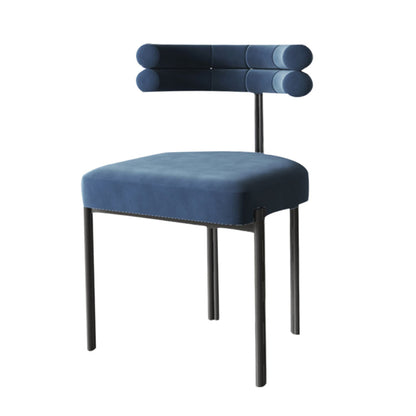 Modern Style Home Side Chair Open Back Metal Upholstered Single Dining Room Chair Blue Clearhalo ' kitchen&dining_furn' 'Dining Chairs' 'Dining Tables & Seating' 'dining_chair' 'furn' 'furn_dining_chair' 'Furniture' 'furniture_dining_chair' 'Kitchen & Dining Furniture' 'kitchen' 4237807