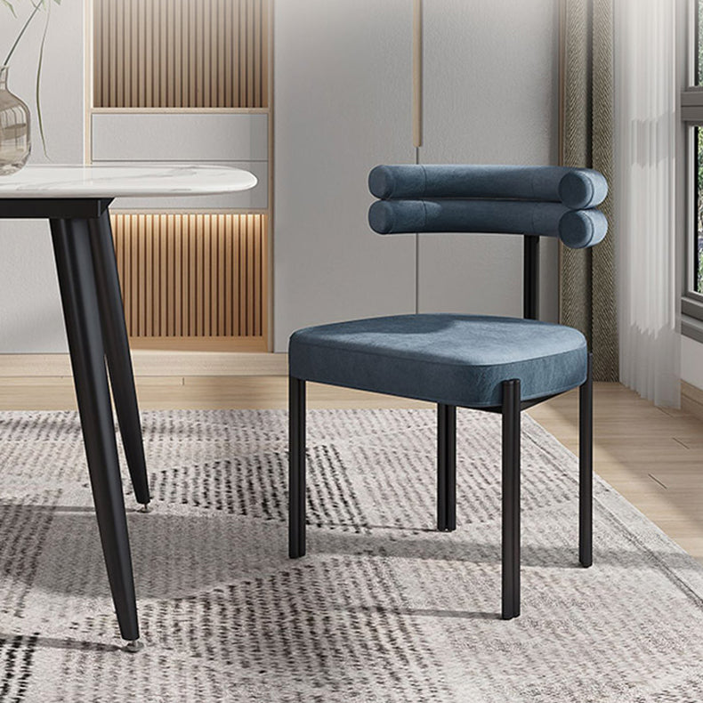 Modern Style Home Side Chair Open Back Metal Upholstered Single Dining Room Chair Clearhalo ' kitchen&dining_furn' 'Dining Chairs' 'Dining Tables & Seating' 'dining_chair' 'furn' 'furn_dining_chair' 'Furniture' 'furniture_dining_chair' 'Kitchen & Dining Furniture' 'kitchen' 4237809