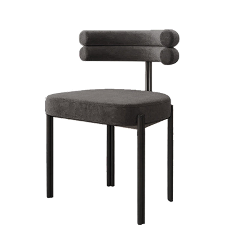 Modern Style Home Side Chair Open Back Metal Upholstered Single Dining Room Chair Grey Clearhalo ' kitchen&dining_furn' 'Dining Chairs' 'Dining Tables & Seating' 'dining_chair' 'furn' 'furn_dining_chair' 'Furniture' 'furniture_dining_chair' 'Kitchen & Dining Furniture' 'kitchen' 4237810