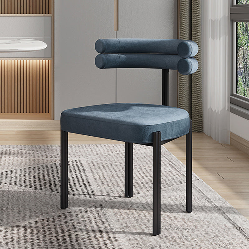 Modern Style Home Side Chair Open Back Metal Upholstered Single Dining Room Chair Clearhalo ' kitchen&dining_furn' 'Dining Chairs' 'Dining Tables & Seating' 'dining_chair' 'furn' 'furn_dining_chair' 'Furniture' 'furniture_dining_chair' 'Kitchen & Dining Furniture' 'kitchen' 4237812
