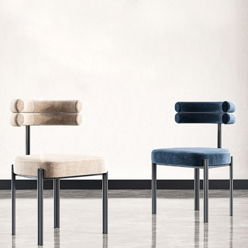 Modern Style Home Side Chair Open Back Metal Upholstered Single Dining Room Chair Clearhalo ' kitchen&dining_furn' 'Dining Chairs' 'Dining Tables & Seating' 'dining_chair' 'furn' 'furn_dining_chair' 'Furniture' 'furniture_dining_chair' 'Kitchen & Dining Furniture' 'kitchen' 4237816
