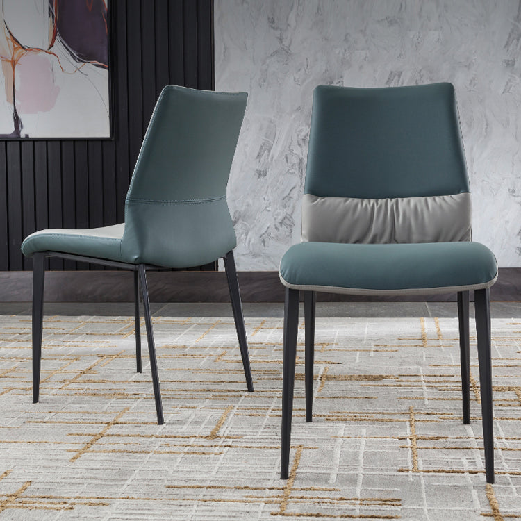 Industrial Metal Dining Room Chairs Armless Faux Leather Chair for Home Use (Set of 2) Clearhalo ' kitchen&dining_furn' 'Dining Chairs' 'Dining Tables & Seating' 'dining_chair' 'furn' 'furn_dining_chair' 'Furniture' 'furniture_dining_chair' 'Kitchen & Dining Furniture' 'kitchen' 4237835