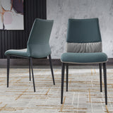 Industrial Metal Dining Room Chairs Armless Faux Leather Chair for Home Use (Set of 2) Clearhalo ' kitchen&dining_furn' 'Dining Chairs' 'Dining Tables & Seating' 'dining_chair' 'furn' 'furn_dining_chair' 'Furniture' 'furniture_dining_chair' 'Kitchen & Dining Furniture' 'kitchen' 4237835