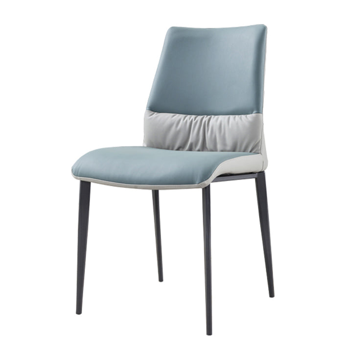 Industrial Metal Dining Room Chairs Armless Faux Leather Chair for Home Use (Set of 2) Clearhalo ' kitchen&dining_furn' 'Dining Chairs' 'Dining Tables & Seating' 'dining_chair' 'furn' 'furn_dining_chair' 'Furniture' 'furniture_dining_chair' 'Kitchen & Dining Furniture' 'kitchen' 4237837