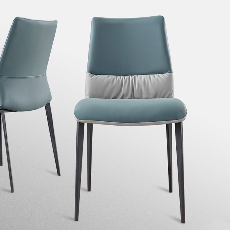 Industrial Metal Dining Room Chairs Armless Faux Leather Chair for Home Use (Set of 2) Clearhalo ' kitchen&dining_furn' 'Dining Chairs' 'Dining Tables & Seating' 'dining_chair' 'furn' 'furn_dining_chair' 'Furniture' 'furniture_dining_chair' 'Kitchen & Dining Furniture' 'kitchen' 4237841