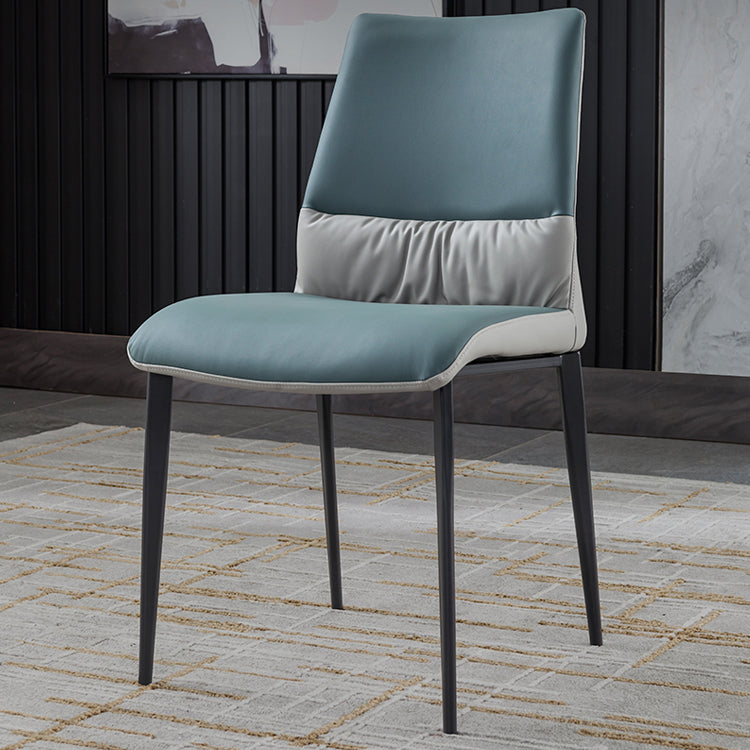 Industrial Metal Dining Room Chairs Armless Faux Leather Chair for Home Use (Set of 2) Clearhalo ' kitchen&dining_furn' 'Dining Chairs' 'Dining Tables & Seating' 'dining_chair' 'furn' 'furn_dining_chair' 'Furniture' 'furniture_dining_chair' 'Kitchen & Dining Furniture' 'kitchen' 4237842