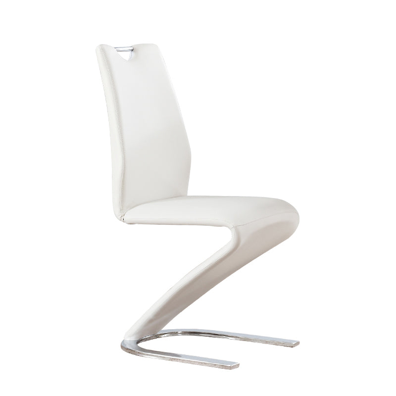 Designer Style Leather Home Side Chair Monochrome Solid Back Dining Chair (Set of 2) Clearhalo ' kitchen&dining_furn' 'Dining Chairs' 'Dining Tables & Seating' 'dining_chair' 'furn' 'furn_dining_chair' 'Furniture' 'furniture_dining_chair' 'Kitchen & Dining Furniture' 'kitchen' 4237853