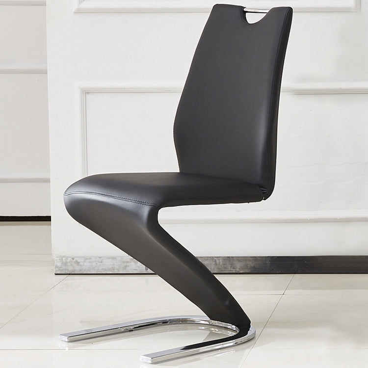 Designer Style Leather Home Side Chair Monochrome Solid Back Dining Chair (Set of 2) Clearhalo ' kitchen&dining_furn' 'Dining Chairs' 'Dining Tables & Seating' 'dining_chair' 'furn' 'furn_dining_chair' 'Furniture' 'furniture_dining_chair' 'Kitchen & Dining Furniture' 'kitchen' 4237859