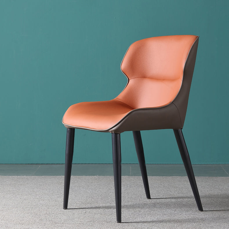 Contemporary PU Leather Dining Chair Arm Metal Dining Chair for Home Use Clearhalo ' kitchen&dining_furn' 'Dining Chairs' 'Dining Tables & Seating' 'dining_chair' 'furn' 'furn_dining_chair' 'Furniture' 'furniture_dining_chair' 'Kitchen & Dining Furniture' 'kitchen' 4237871