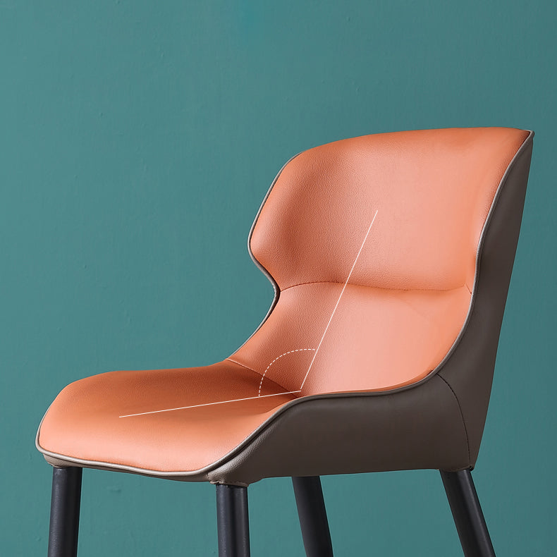 Contemporary PU Leather Dining Chair Arm Metal Dining Chair for Home Use Clearhalo ' kitchen&dining_furn' 'Dining Chairs' 'Dining Tables & Seating' 'dining_chair' 'furn' 'furn_dining_chair' 'Furniture' 'furniture_dining_chair' 'Kitchen & Dining Furniture' 'kitchen' 4237875