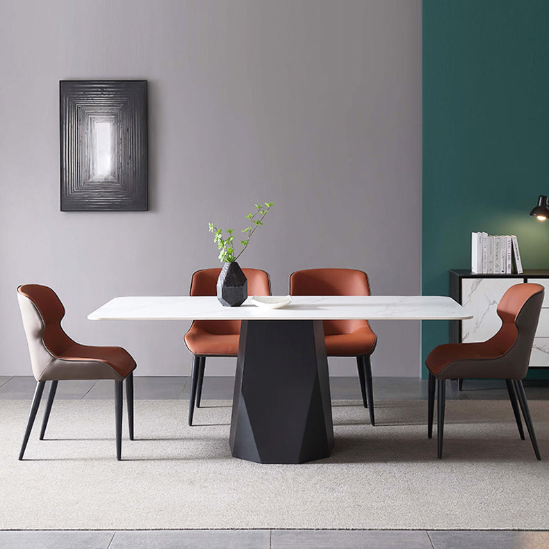 Contemporary PU Leather Dining Chair Arm Metal Dining Chair for Home Use Clearhalo ' kitchen&dining_furn' 'Dining Chairs' 'Dining Tables & Seating' 'dining_chair' 'furn' 'furn_dining_chair' 'Furniture' 'furniture_dining_chair' 'Kitchen & Dining Furniture' 'kitchen' 4237885