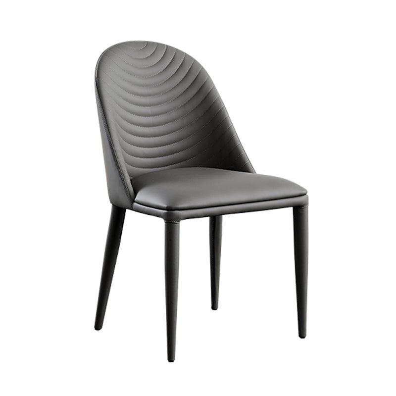 Modern Faux Leather Dining Chair Metal Armless Chair for Home Use for Restaurant Use Grey 1 Piece Clearhalo ' kitchen&dining_furn' 'Dining Chairs' 'Dining Tables & Seating' 'dining_chair' 'furn' 'furn_dining_chair' 'Furniture' 'furniture_dining_chair' 'Kitchen & Dining Furniture' 'kitchen' 4237891