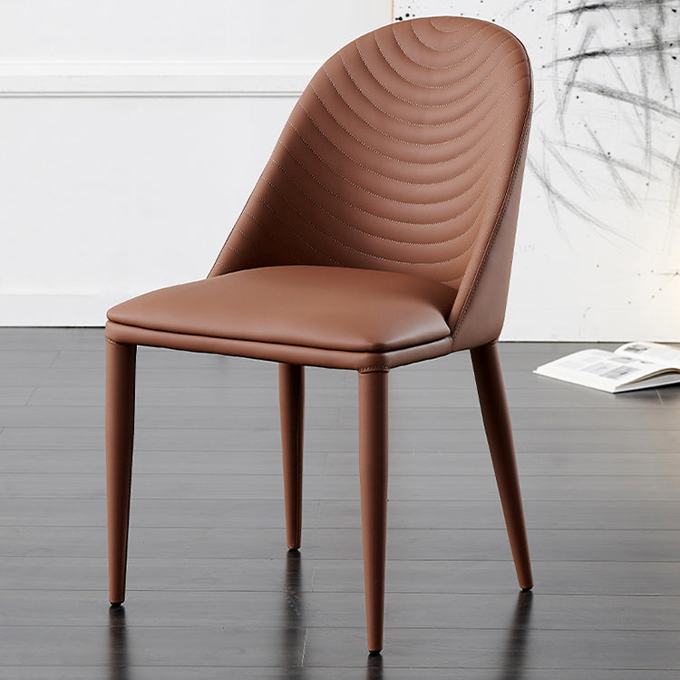 Modern Faux Leather Dining Chair Metal Armless Chair for Home Use for Restaurant Use Clearhalo ' kitchen&dining_furn' 'Dining Chairs' 'Dining Tables & Seating' 'dining_chair' 'furn' 'furn_dining_chair' 'Furniture' 'furniture_dining_chair' 'Kitchen & Dining Furniture' 'kitchen' 4237895