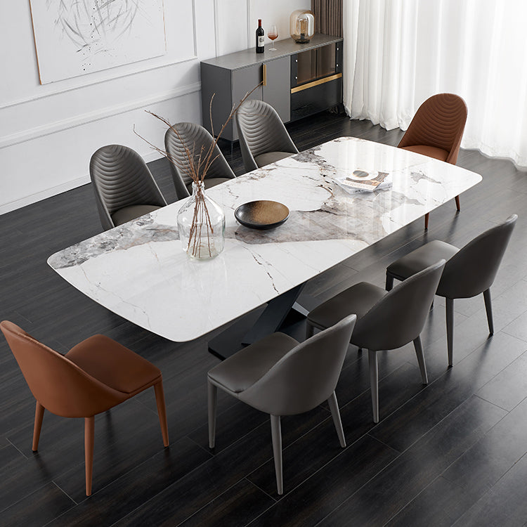 Modern Faux Leather Dining Chair Metal Armless Chair for Home Use for Restaurant Use Clearhalo ' kitchen&dining_furn' 'Dining Chairs' 'Dining Tables & Seating' 'dining_chair' 'furn' 'furn_dining_chair' 'Furniture' 'furniture_dining_chair' 'Kitchen & Dining Furniture' 'kitchen' 4237897