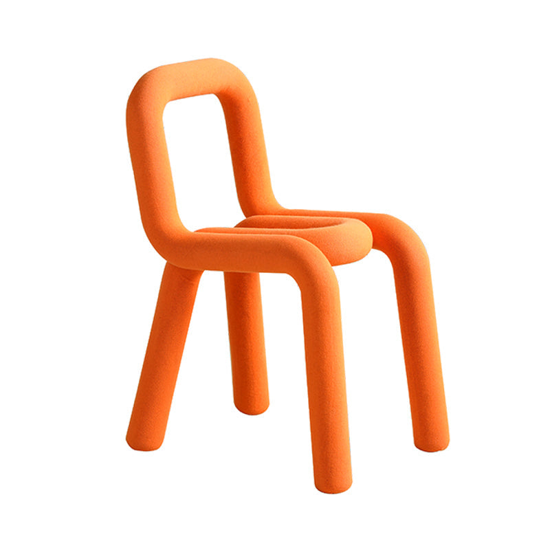 Designer Style Velvet Dining Room Side Chair Matte Finish Open Back Single Dining Chair Orange Clearhalo ' kitchen&dining_furn' 'Dining Chairs' 'Dining Tables & Seating' 'dining_chair' 'furn' 'furn_dining_chair' 'Furniture' 'furniture_dining_chair' 'Kitchen & Dining Furniture' 'kitchen' 4237911