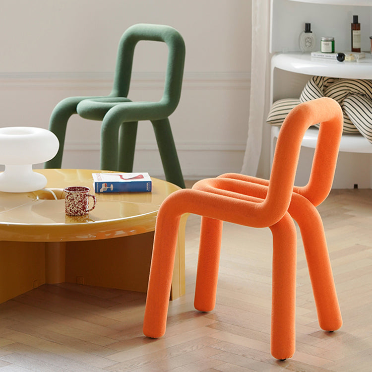 Designer Style Velvet Dining Room Side Chair Matte Finish Open Back Single Dining Chair Clearhalo ' kitchen&dining_furn' 'Dining Chairs' 'Dining Tables & Seating' 'dining_chair' 'furn' 'furn_dining_chair' 'Furniture' 'furniture_dining_chair' 'Kitchen & Dining Furniture' 'kitchen' 4237918