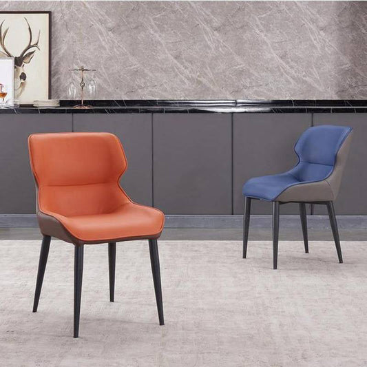 Modern Faux Leather Dining Chair Metal Arm Chair for Home Use (Set of 2) Clearhalo ' kitchen&dining_furn' 'Dining Chairs' 'Dining Tables & Seating' 'dining_chair' 'furn' 'furn_dining_chair' 'Furniture' 'furniture_dining_chair' 'Kitchen & Dining Furniture' 'kitchen' 4237930
