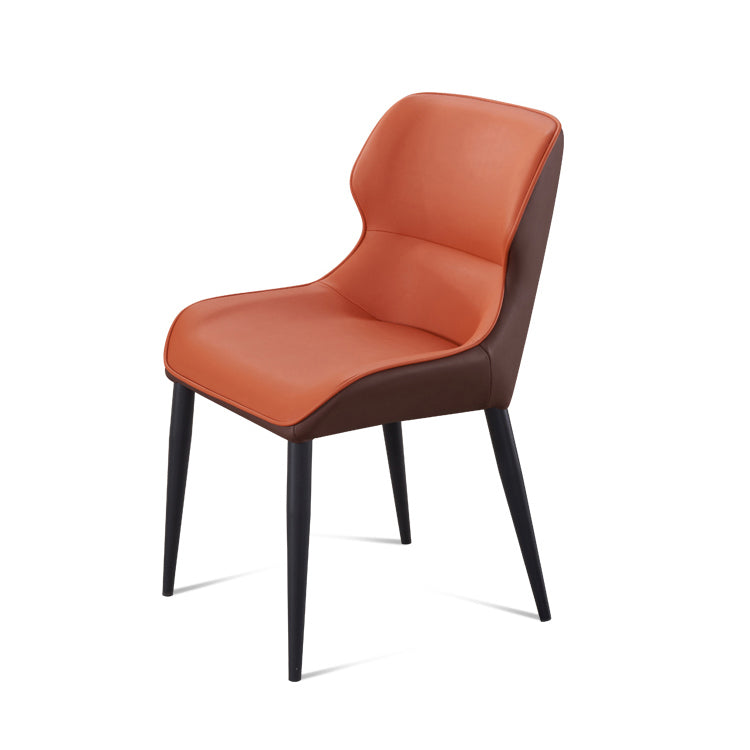 Modern Faux Leather Dining Chair Metal Arm Chair for Home Use (Set of 2) Clearhalo ' kitchen&dining_furn' 'Dining Chairs' 'Dining Tables & Seating' 'dining_chair' 'furn' 'furn_dining_chair' 'Furniture' 'furniture_dining_chair' 'Kitchen & Dining Furniture' 'kitchen' 4237934