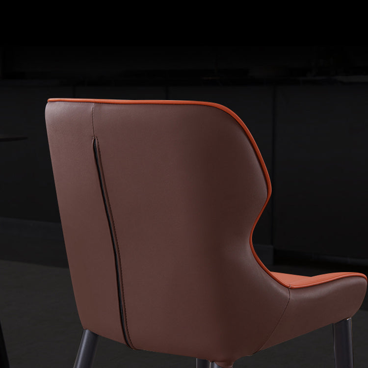 Modern Faux Leather Dining Chair Metal Arm Chair for Home Use (Set of 2) Clearhalo ' kitchen&dining_furn' 'Dining Chairs' 'Dining Tables & Seating' 'dining_chair' 'furn' 'furn_dining_chair' 'Furniture' 'furniture_dining_chair' 'Kitchen & Dining Furniture' 'kitchen' 4237936