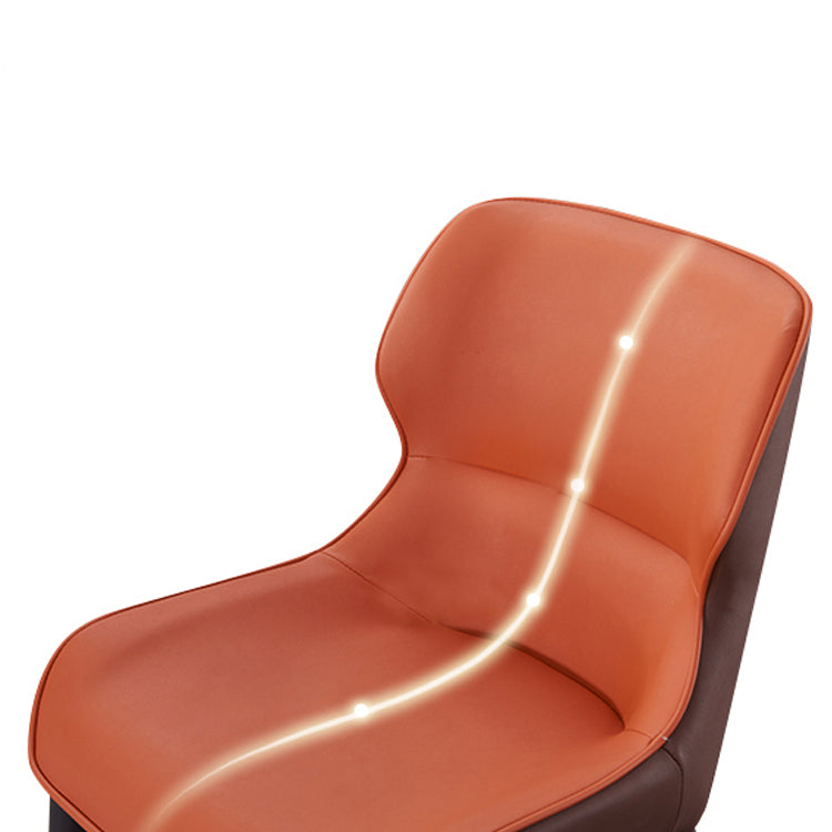 Modern Faux Leather Dining Chair Metal Arm Chair for Home Use (Set of 2) Clearhalo ' kitchen&dining_furn' 'Dining Chairs' 'Dining Tables & Seating' 'dining_chair' 'furn' 'furn_dining_chair' 'Furniture' 'furniture_dining_chair' 'Kitchen & Dining Furniture' 'kitchen' 4237938