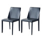 Modern Leather Dining Room Chair Metal Armless Chair for Home Use (Set of 2) Black Clearhalo ' kitchen&dining_furn' 'Dining Chairs' 'Dining Tables & Seating' 'dining_chair' 'furn' 'furn_dining_chair' 'Furniture' 'furniture_dining_chair' 'Kitchen & Dining Furniture' 'kitchen' 4237942
