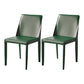 Modern Leather Dining Room Chair Metal Armless Chair for Home Use (Set of 2) Blackish Green Clearhalo ' kitchen&dining_furn' 'Dining Chairs' 'Dining Tables & Seating' 'dining_chair' 'furn' 'furn_dining_chair' 'Furniture' 'furniture_dining_chair' 'Kitchen & Dining Furniture' 'kitchen' 4237953