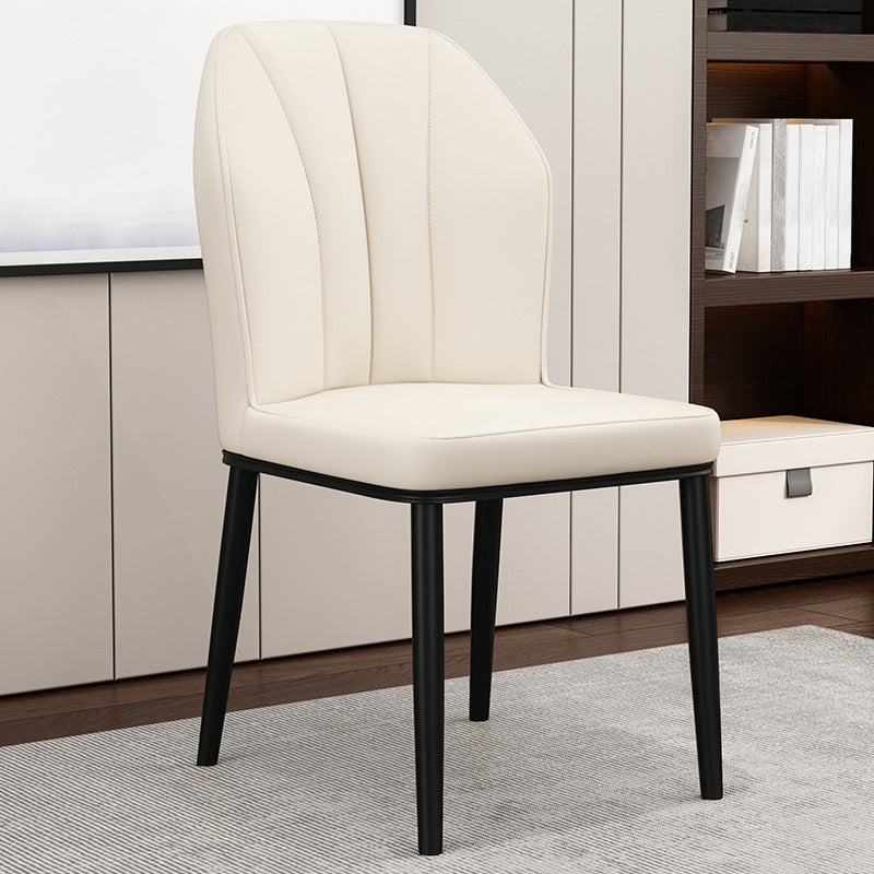 Scandinavian Style Wingback Chairs Leather Dining Side Chairs for Kitchen White Black 1 Piece Clearhalo ' kitchen&dining_furn' 'Dining Chairs' 'Dining Tables & Seating' 'dining_chair' 'Furniture' 'furniture_dining_chair' 'Kitchen & Dining Furniture' 'kitchen' 4237974