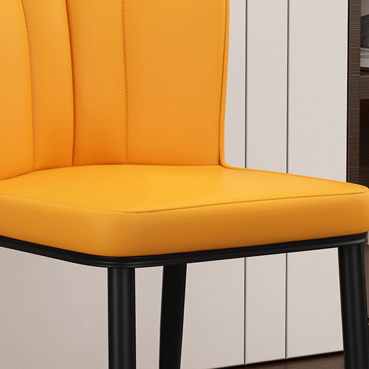 Scandinavian Style Wingback Chairs Leather Dining Side Chairs for Kitchen Clearhalo ' kitchen&dining_furn' 'Dining Chairs' 'Dining Tables & Seating' 'dining_chair' 'Furniture' 'furniture_dining_chair' 'Kitchen & Dining Furniture' 'kitchen' 4237975