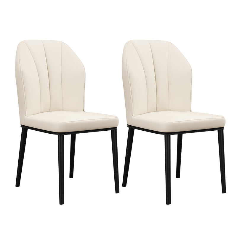 Scandinavian Style Wingback Chairs Leather Dining Side Chairs for Kitchen White Black Set of 2 Clearhalo ' kitchen&dining_furn' 'Dining Chairs' 'Dining Tables & Seating' 'dining_chair' 'Furniture' 'furniture_dining_chair' 'Kitchen & Dining Furniture' 'kitchen' 4237977