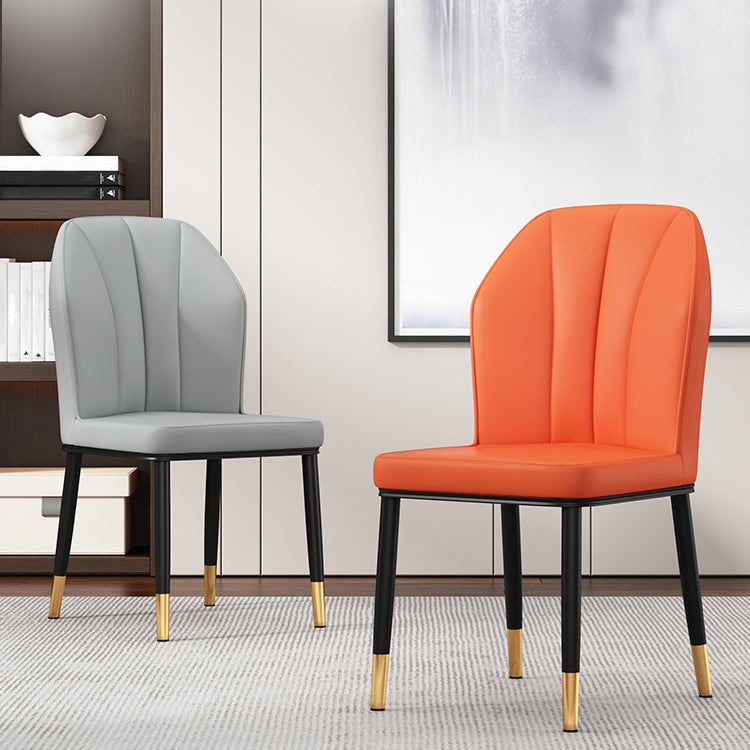 Scandinavian Style Wingback Chairs Leather Dining Side Chairs for Kitchen Clearhalo ' kitchen&dining_furn' 'Dining Chairs' 'Dining Tables & Seating' 'dining_chair' 'Furniture' 'furniture_dining_chair' 'Kitchen & Dining Furniture' 'kitchen' 4237978