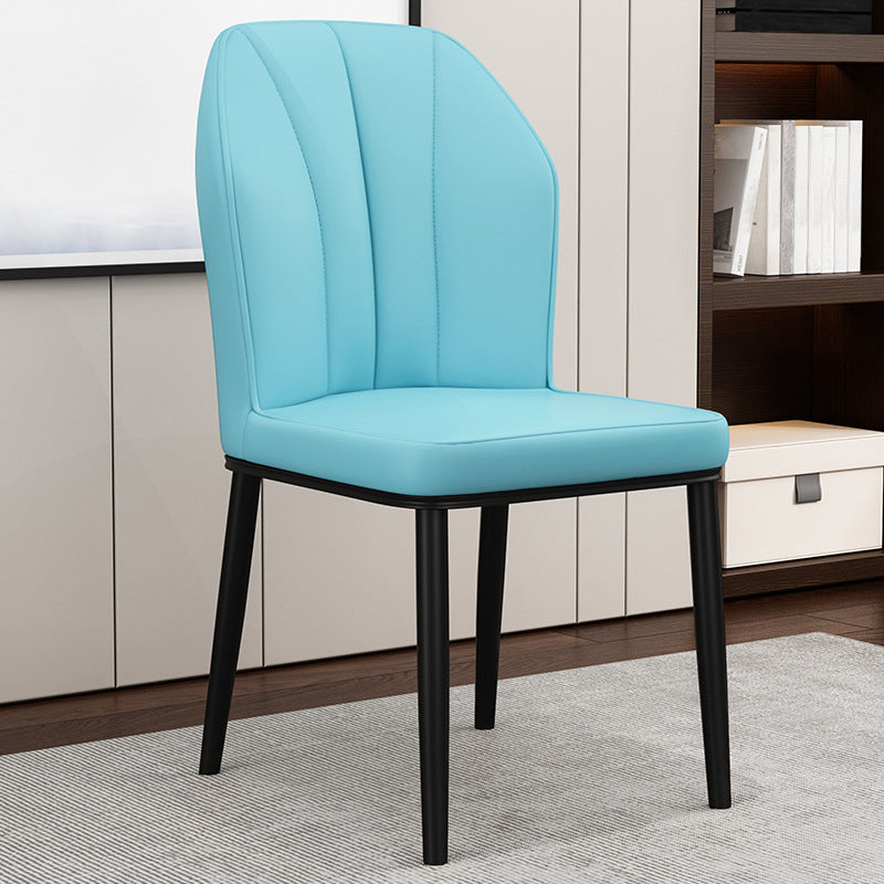 Scandinavian Style Wingback Chairs Leather Dining Side Chairs for Kitchen Light Blue Black 1 Piece Clearhalo ' kitchen&dining_furn' 'Dining Chairs' 'Dining Tables & Seating' 'dining_chair' 'Furniture' 'furniture_dining_chair' 'Kitchen & Dining Furniture' 'kitchen' 4237988