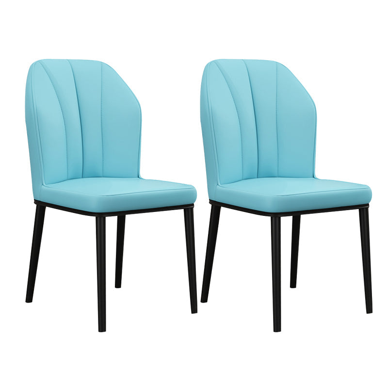 Scandinavian Style Wingback Chairs Leather Dining Side Chairs for Kitchen Light Blue Black Set of 2 Clearhalo ' kitchen&dining_furn' 'Dining Chairs' 'Dining Tables & Seating' 'dining_chair' 'Furniture' 'furniture_dining_chair' 'Kitchen & Dining Furniture' 'kitchen' 4237989