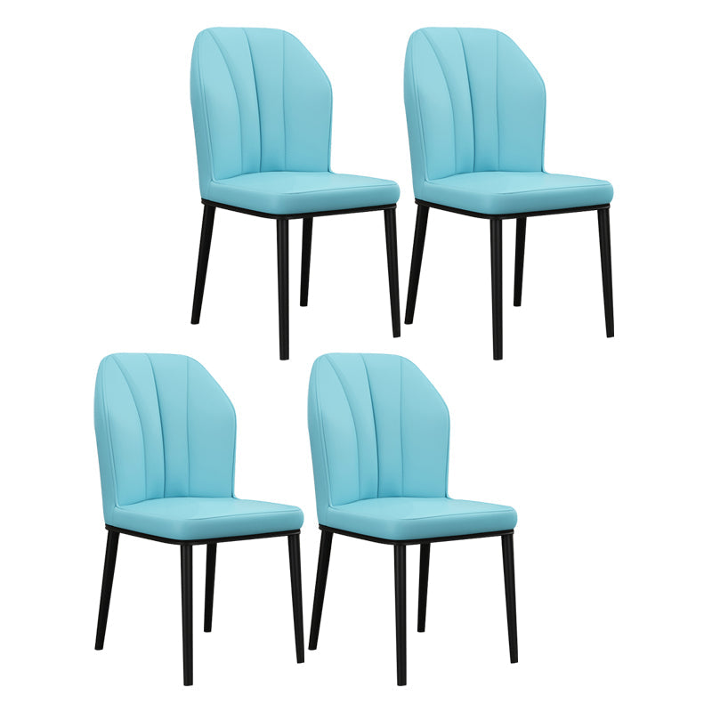 Scandinavian Style Wingback Chairs Leather Dining Side Chairs for Kitchen Light Blue Black Set of 4 Clearhalo ' kitchen&dining_furn' 'Dining Chairs' 'Dining Tables & Seating' 'dining_chair' 'Furniture' 'furniture_dining_chair' 'Kitchen & Dining Furniture' 'kitchen' 4237990