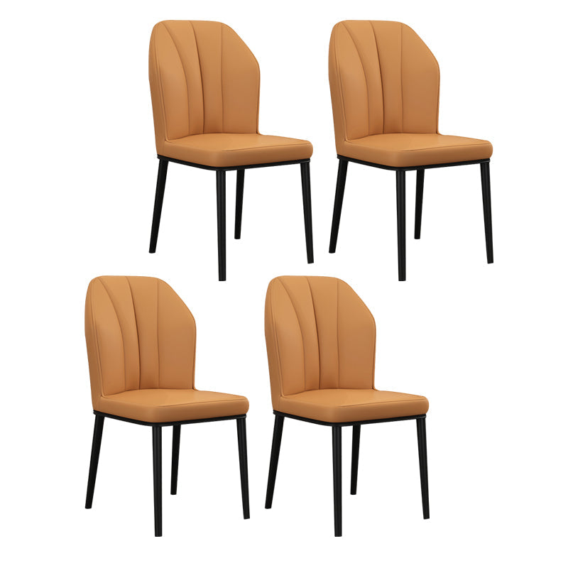 Scandinavian Style Wingback Chairs Leather Dining Side Chairs for Kitchen Light Coffee Black Set of 4 Clearhalo ' kitchen&dining_furn' 'Dining Chairs' 'Dining Tables & Seating' 'dining_chair' 'Furniture' 'furniture_dining_chair' 'Kitchen & Dining Furniture' 'kitchen' 4237999