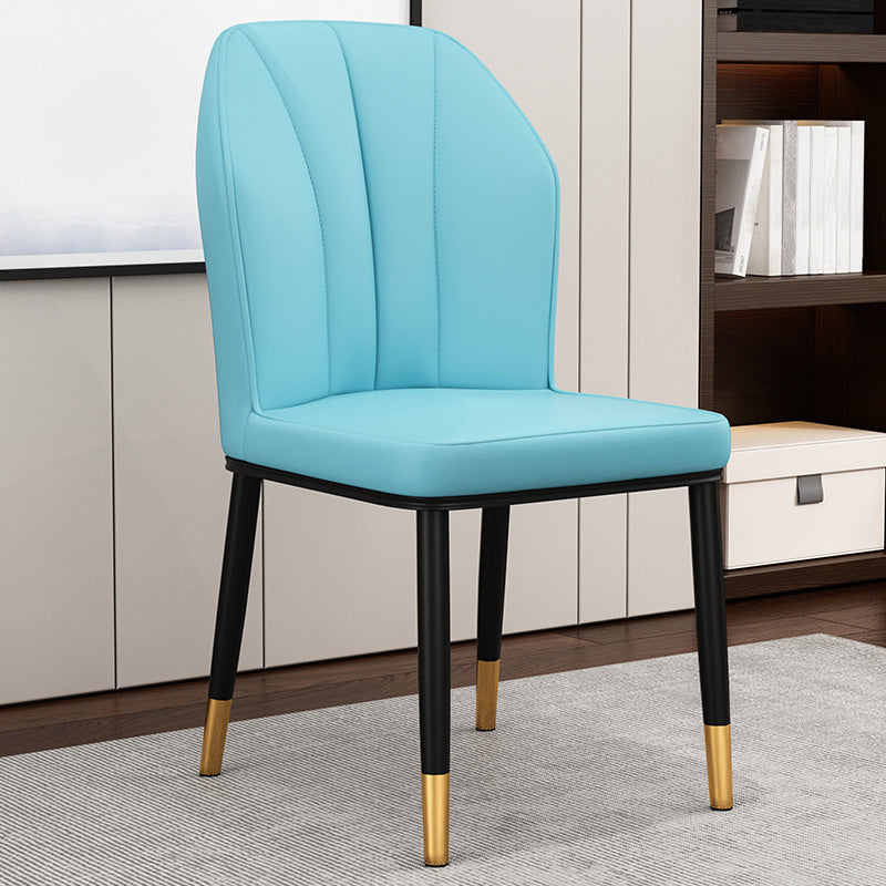 Scandinavian Style Wingback Chairs Leather Dining Side Chairs for Kitchen Light Blue Brass Gold 1 Piece Clearhalo ' kitchen&dining_furn' 'Dining Chairs' 'Dining Tables & Seating' 'dining_chair' 'Furniture' 'furniture_dining_chair' 'Kitchen & Dining Furniture' 'kitchen' 4238015